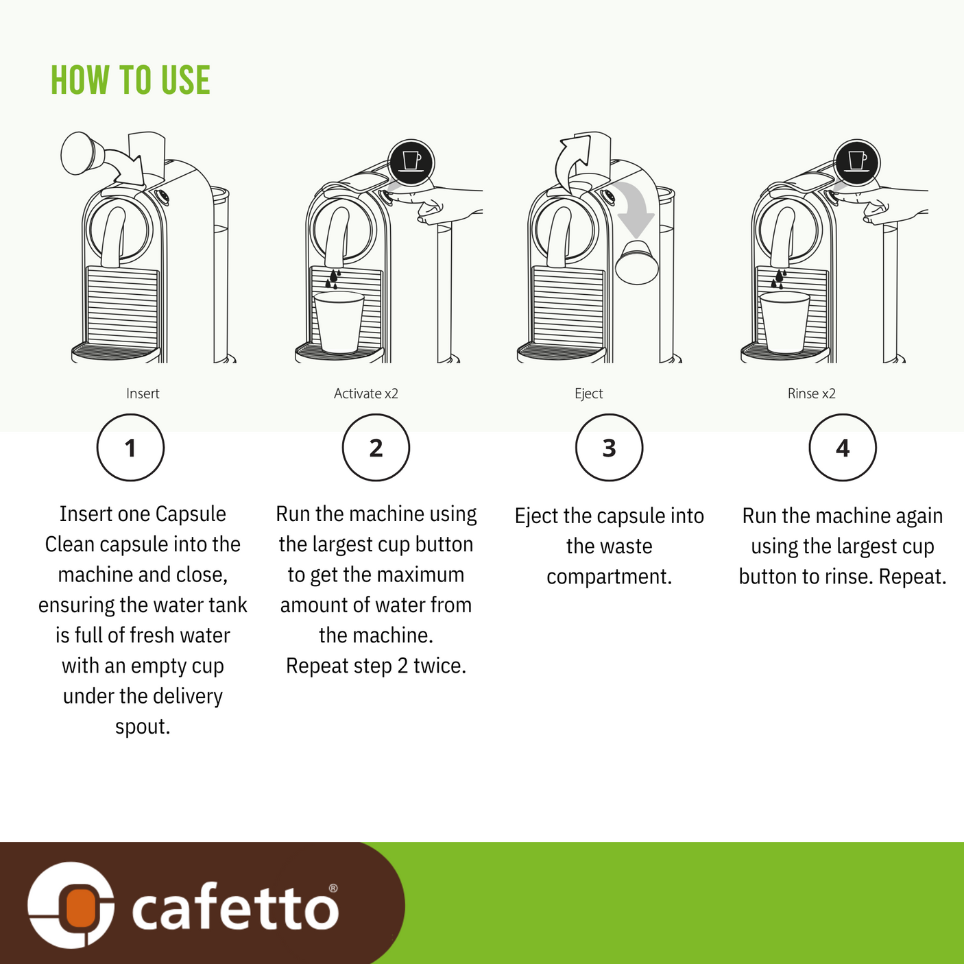 Eco Capsule Cleaner für Nespresso Kaffeemaschinen