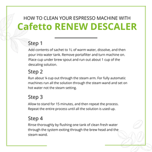 Cafetto Renew Descaler (pack of 6 sachets)