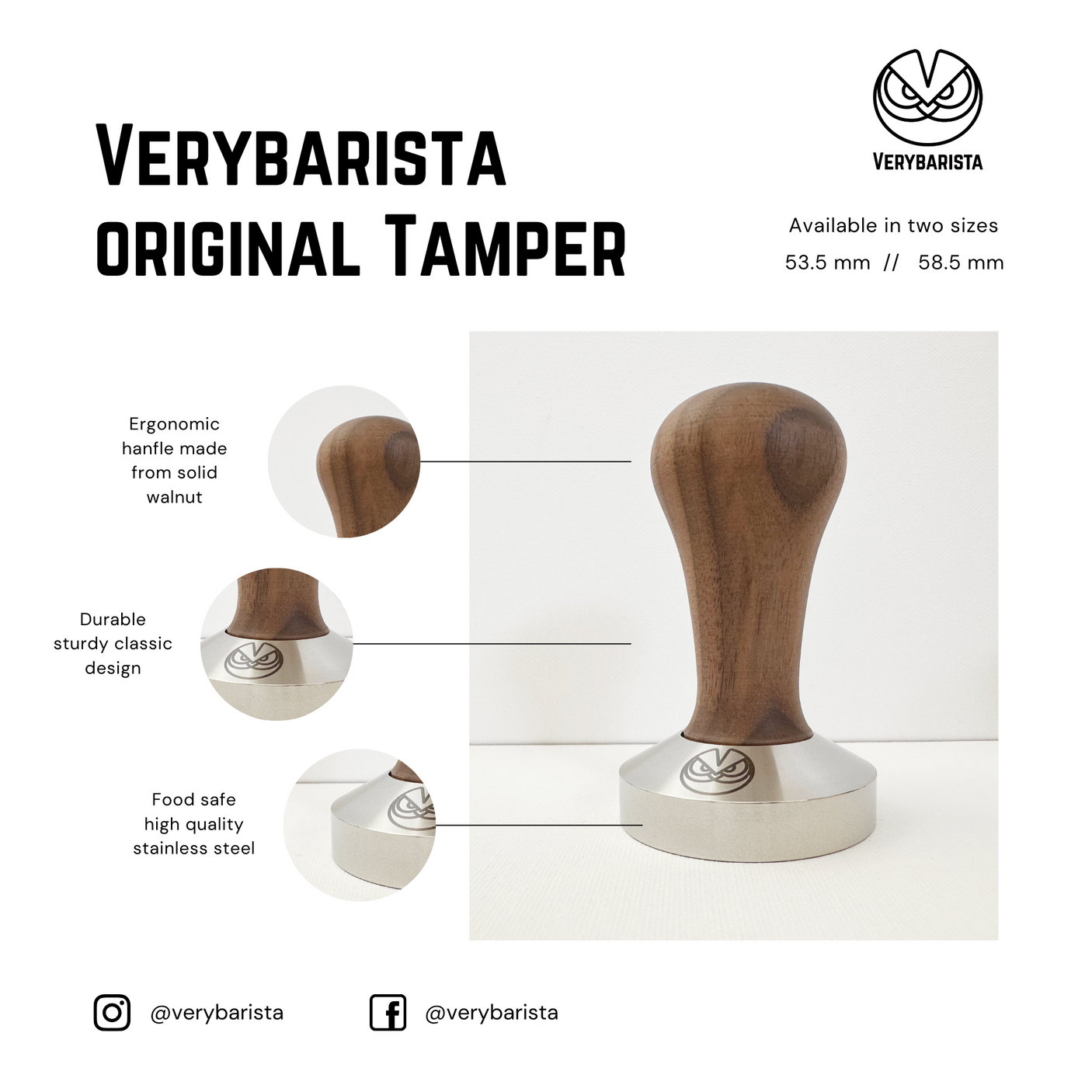 VERYBARISTA Espresso Tamper for IMS Competition Filter Baskets