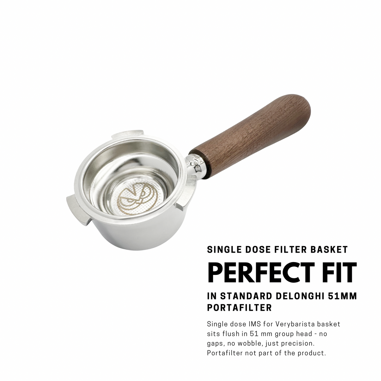 Single dose filter basket with portafilter for Delonghi espresso machine