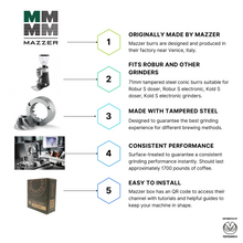 Load image into Gallery viewer, Original Mazzer Burrs OEM - 186C, 71 mm Conical for Robur, Kold Grinders
