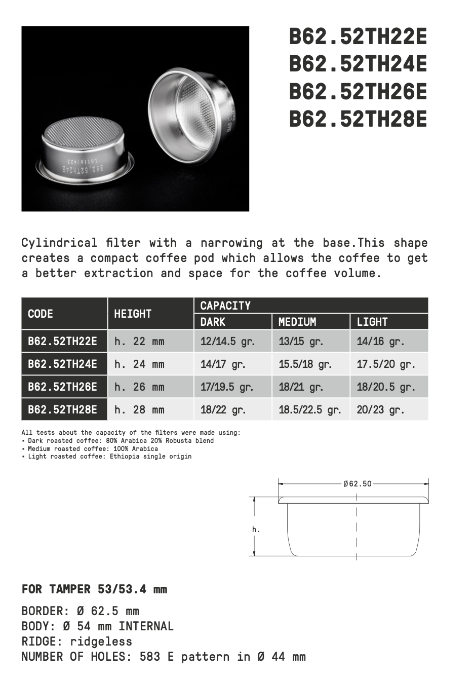 IMS Filter Basket for 54mm Portafilters, Flat Bottom