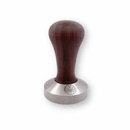 Espresso Tamper - 58.5 mm for IMS Competition Filter Baskets, Walnut and INOX Steel. Flat Bottom. Made in Italy.